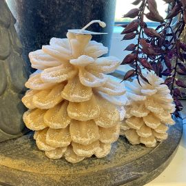 Zapfenkerze Lumiére beige