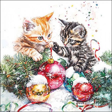 20er Servietten 'Weihnachtskatzen'