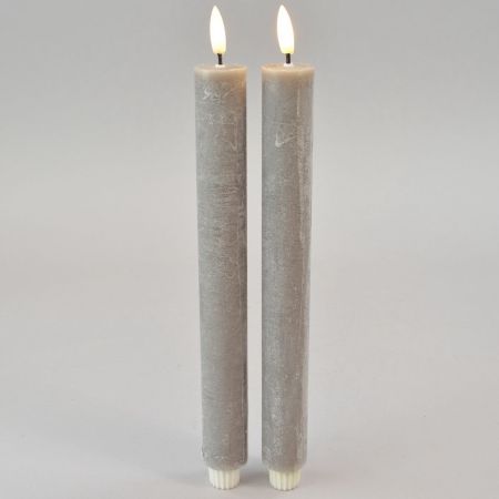 2er Set LED-Stabkerze rot