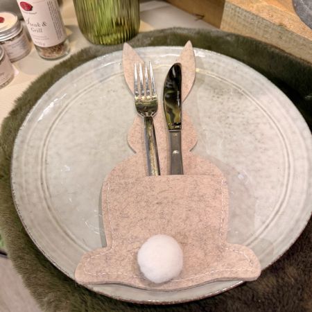 Besteckhalter Hase hellbraun