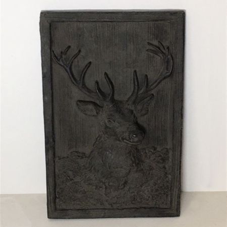 Bild-Relief 'Hirsch' antik-schwarz