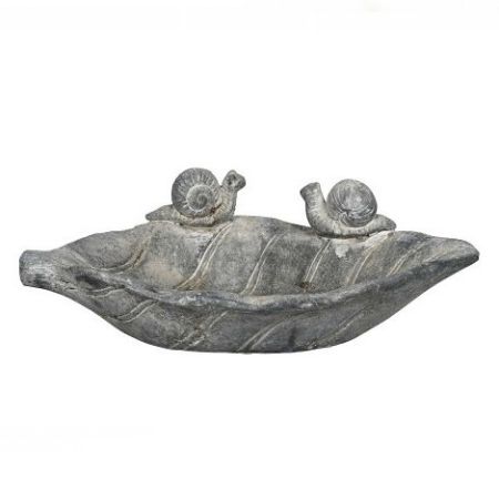 Blattschale Vogeltränke mit 2 Schnecken