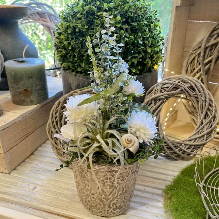 Blumengesteck cream im Valo Topf