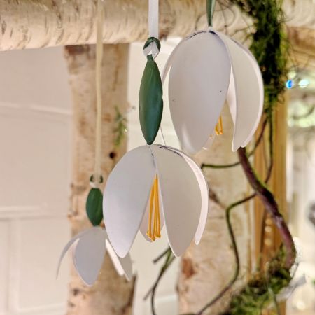 Blumenhänger Teal weiß