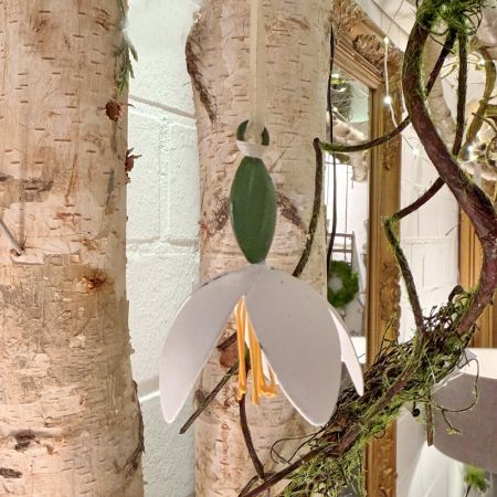 Blumenhänger Teal weiß