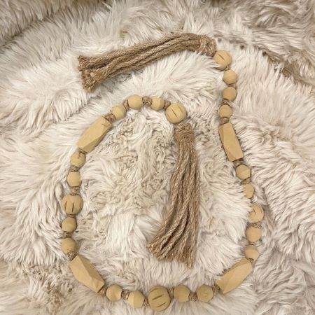 Deko-Kette Naturholz beige