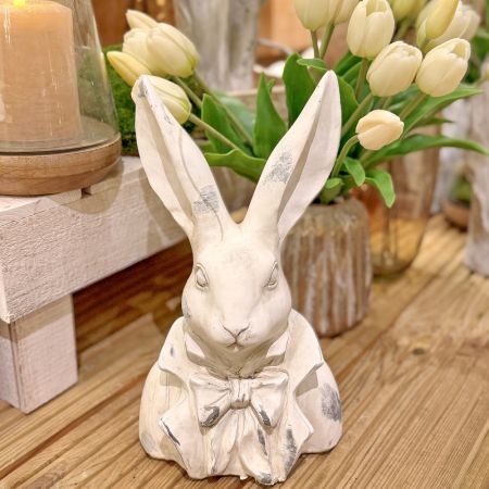 Dekohase Valo creme/weiß mit Schleife 