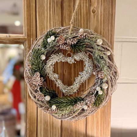 Dekokranz 'Silberherz'