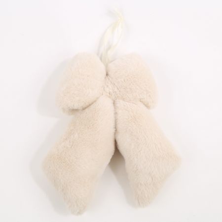 Dekoschleife Plüsch beige