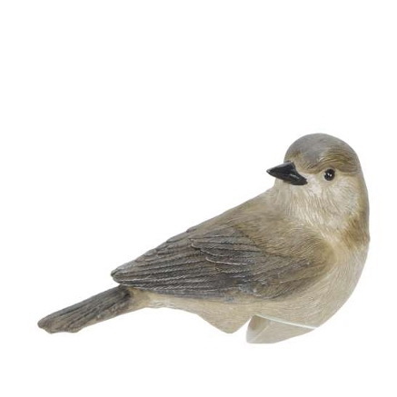 Dekovogel grau/braun für Topfrand