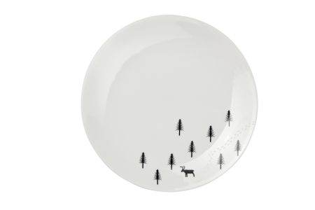 Dessertteller 'Rentier im Winterwald'