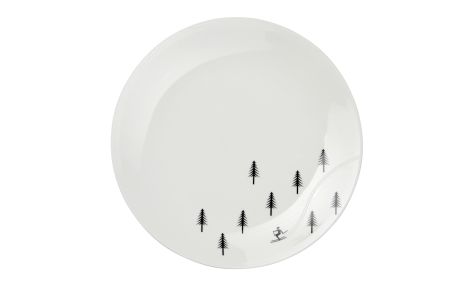 Dessertteller 'Skifahrer im Winterwald'