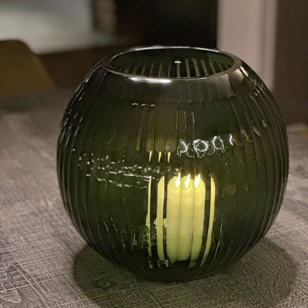 Exklusive Vase Portillio Optik Kugel grün