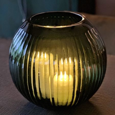Exklusive Vase Portillio Optik Kugel grün