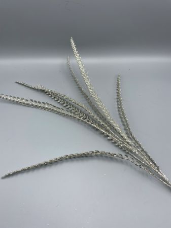 Farnzweig x7 Metallic mit Glitter, silber