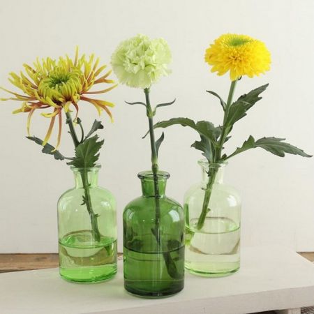 Flaschenvase dunkelgrün/klar