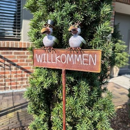 Gartenstecker 'Willkommen Schild' Art Ferro