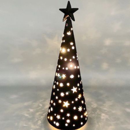Glaskegel Weihnachtsbaum mit Sternenmotiv