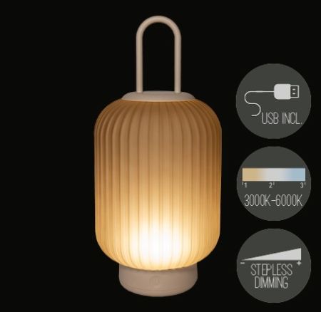 Glaslaterne sand USB wiederaufladbar