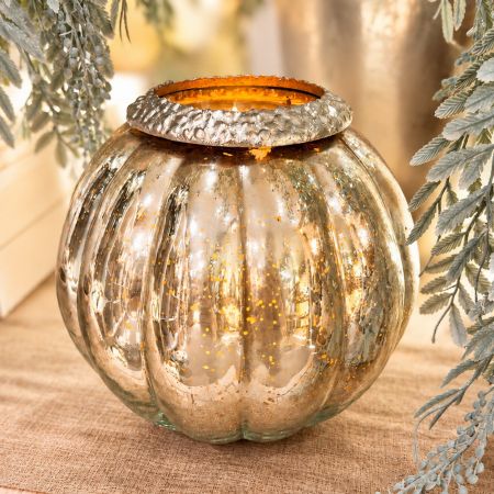 Glaswindlicht in silber/gold 