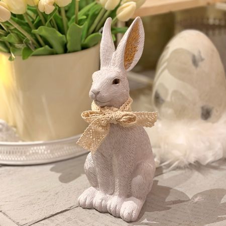 Hase hellgrau mit Schleife