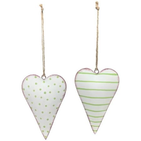 Herzhänger Teal weiß/grün gepunktet