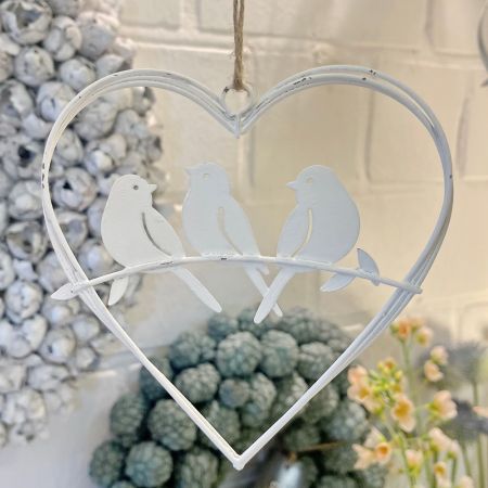Herzhänger Vogel ClairBlanc weiß