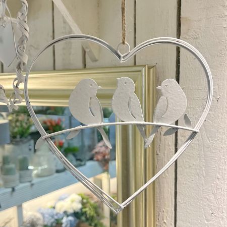 Herzhänger Vogel ClairBlanc weiß