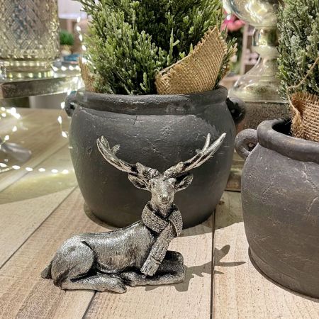Hirsch liegend silber