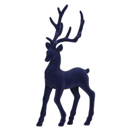 Hirsch stehend blau Samtoptik