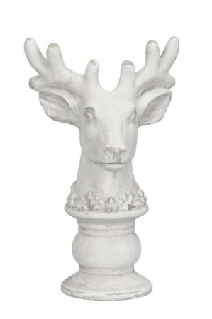 Hirschkopf creme auf Sockel