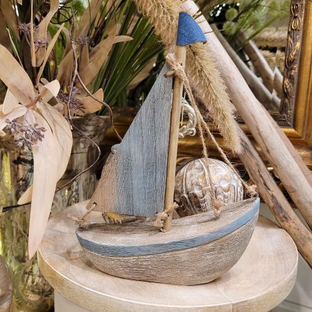 Holzschiff LaMer blau/braun