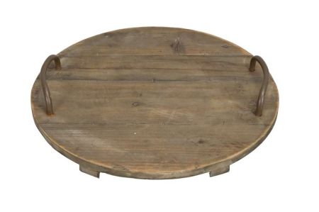 Holztablett braun rund