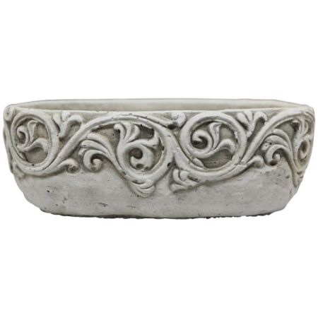 Jardiniere Valo mit Verzierungen creme