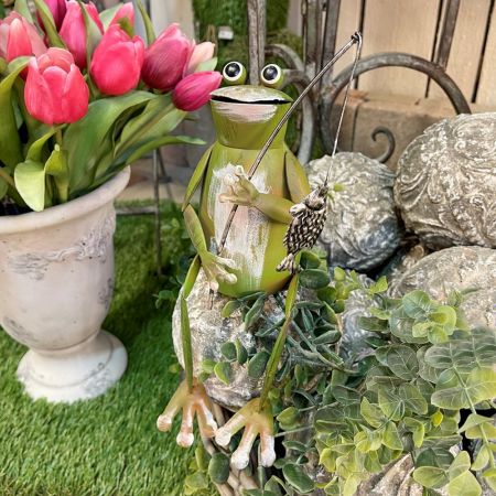 Kantenhocker Frosch mit Angel