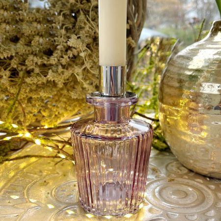 Kerzenhalter Flasche lila hell