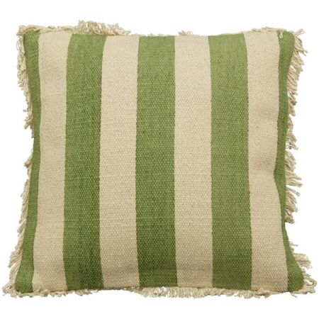 Kissen Dans gestreift mit Füllung grün/beige