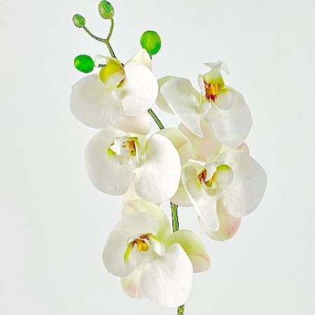 Künstliche Orchideenrispe,5 Blüten, weiß