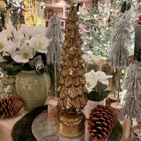 LED Baum PENO gold Glas drehbar - mit Timerfunktion