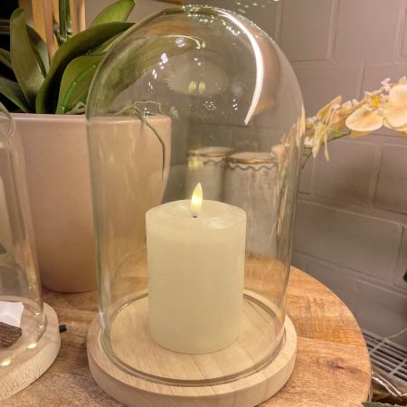 LED-Echtwachskerze creme mit Timer 