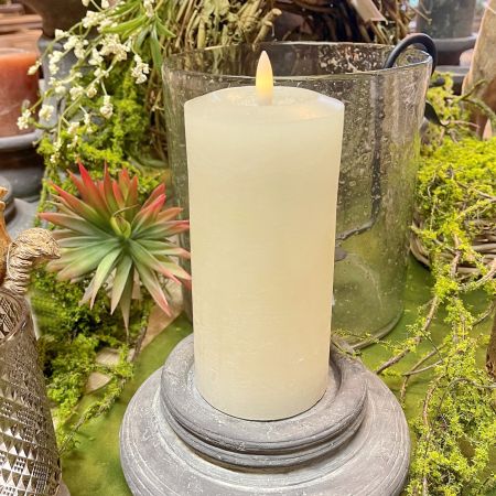 LED-Echtwachskerze creme mit Timer 