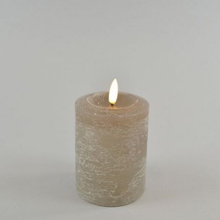 LED-Echtwachskerze mit Timer dunkelgrau