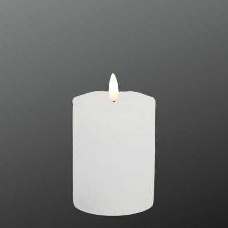 LED-Echtwachskerze weiß mit Timer 