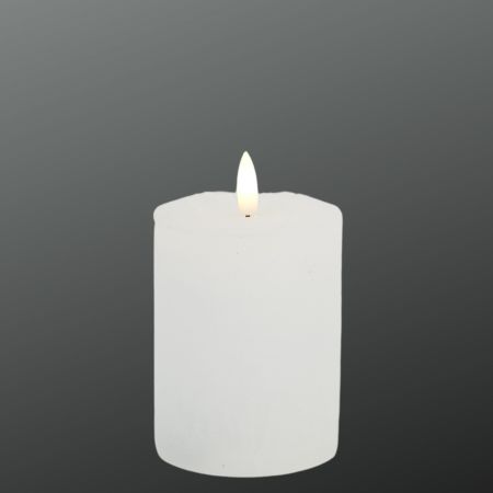 LED-Echtwachskerze weiß mit Timer 