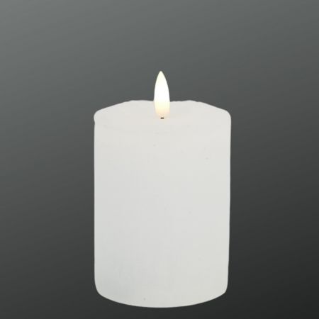 LED-Echtwachskerze weiß mit Timer 