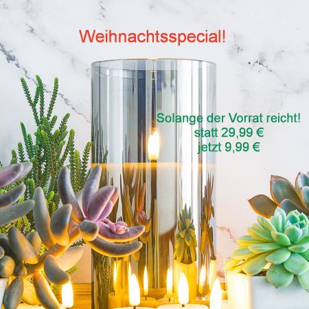 LED-Kerze inkl.Bluetooth-Lautsprecher, grau