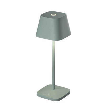 LED Micro Tischleuchte Neapel eckig olivgrün mit Akku
