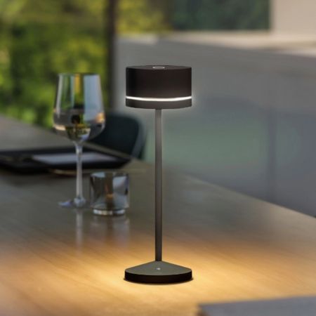 LED Tischleuchte Monza schwarz mit Akku dimmbar