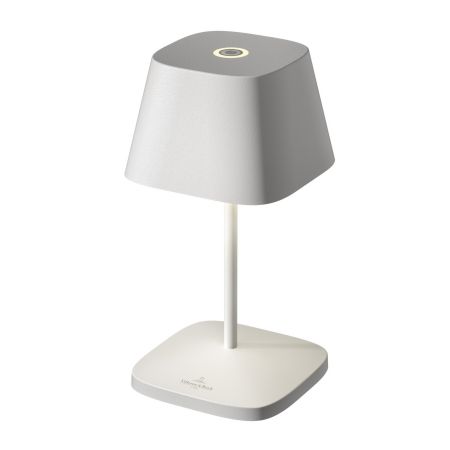 LED Tischleuchte Neapel eckig weiß mit Akku