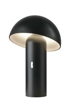 LED Tischleuchte Svamp schwarz Pilzform mit Akku